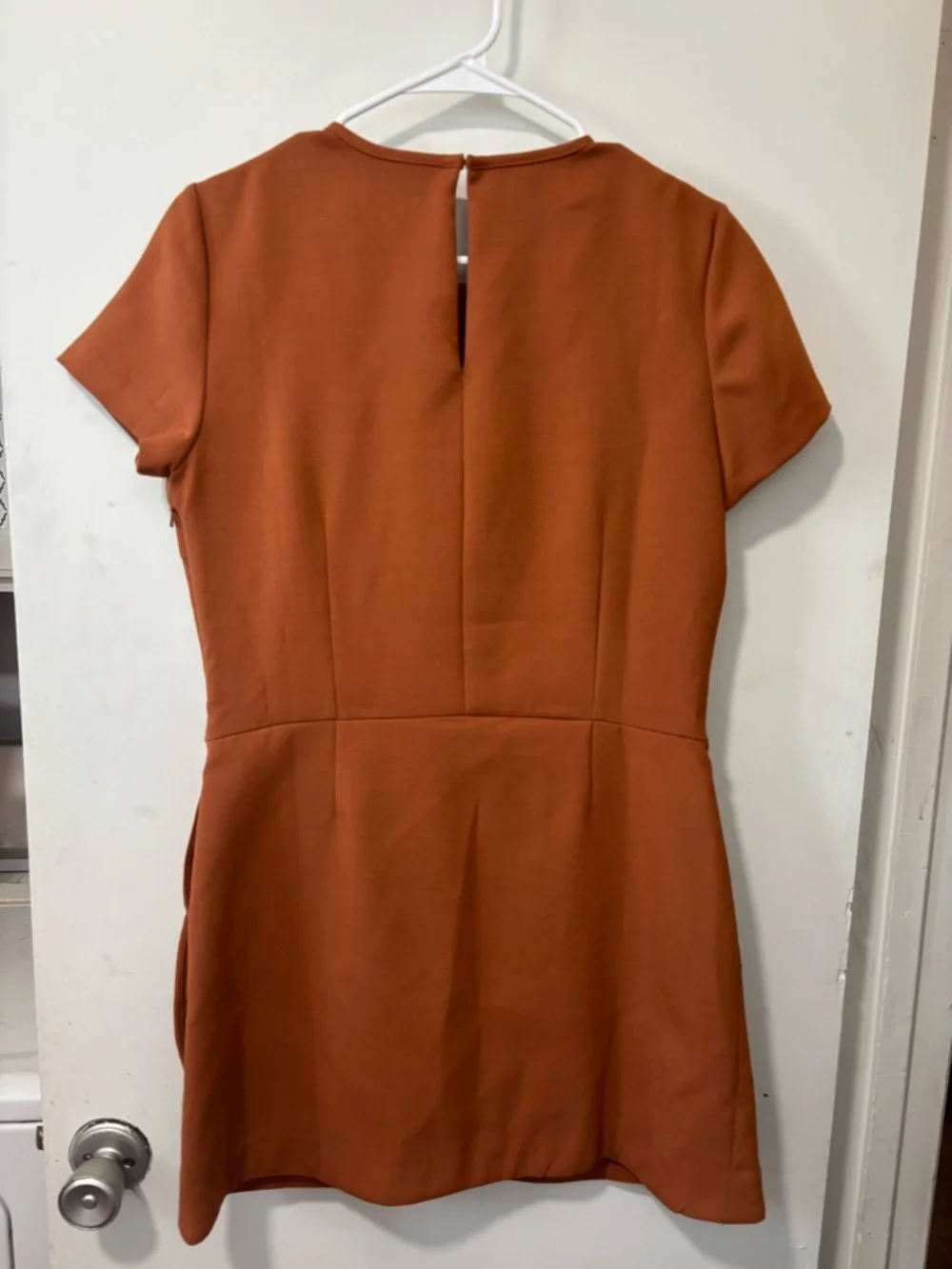 PAUL & JOE SISTER Rust Short Sleeve Faux Wrap Skirt Shift Dress Mini Sz 40 US 8 - Picture 6 of 6